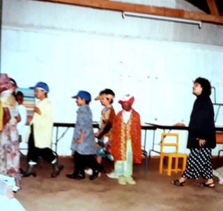  the children were encouraged to enact short plays and skits.